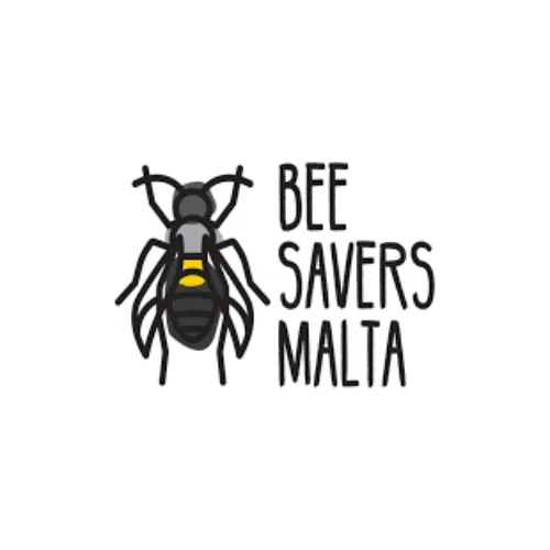 Official logo of Bee Savers Malta, featuring a stylized bee illustration with the organization's name.