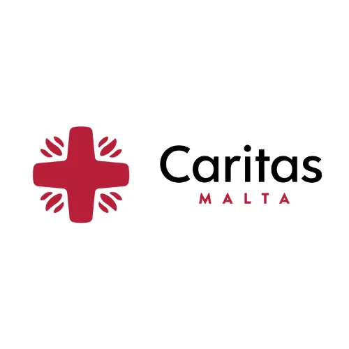 Dar Papa Frangisku (Fondazzjoni Dar il-Hena); Official logo of Caritas Malta, an organization providing social support and emergency shelter services.