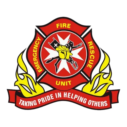 Official logo of the Emergency Fire & Rescue Unit (E.F.R.U.), a voluntary rescue organization in Malta specializing in fire fighting, first aid, and high-angle rescue.