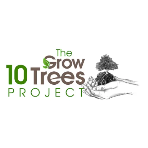 Official logo of the Grow 10 Trees Project, a community initiative in Malta promoting tree planting and afforestation.