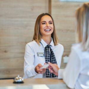 I would like to be the smiling Reception Worker for Jeanne Antide